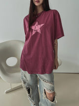 Vintage Star Pigment Short-Sleeved T-shirt
