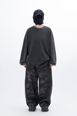 Cell Stone Washed Waffle Long Sleeve T-Shirt