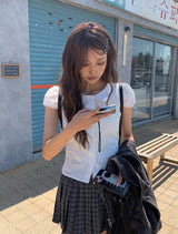 チェテ ノット チェック プリーツ ミニスカート