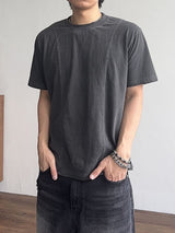 Crop Panel Pigment Half T-Shirt (4color) (No.974)
