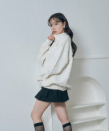 UNISEX モノグラムハーフジップニット