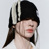 DENIM PATCHED BEANIE - BLACK