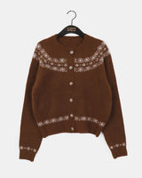 Kotok Snowflake Winter Nordic Wool Knit Cardigan