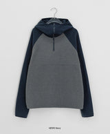 Chiffonne Brushed Hood Half Zip-Up Fleece Sweatshirt