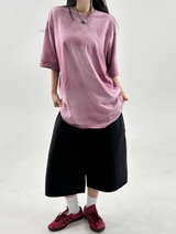 GRADATION WOVEN COLORBLOCK OVERFIT SHORT SLEEVE🖤🤎💙🩷 - 4 COLORS