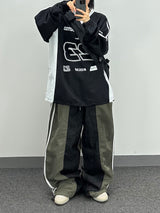 Washa denim mix pants