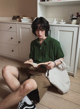 Melting line boucle collar knit