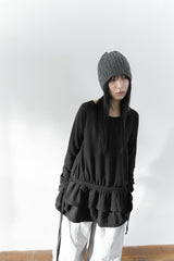 frill skirt shirring long top(3colors)