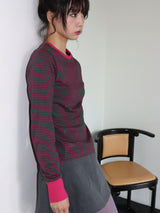LOVE U LONG SLEEVE T (GREY & PINK)