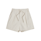 25SS ストライプセットアップルーズフィットショートパンツ アイボリー