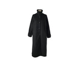 Naren High Neck Quilted Wool Belt Long Coat