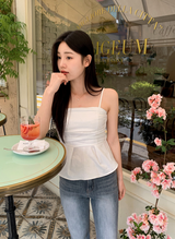Shirring Flare Bustier Blouse (4color)