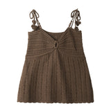 Blanc Crochet Ribbon Strap Knit