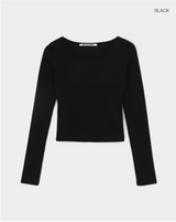 [B-BASIC] ソフトUネックブラトップ長袖Tシャツ (エンベデッド)