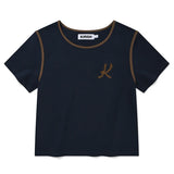 グラフィックリンガーTシャツ【ダークネイビー】