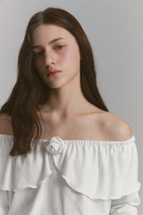 Tulip Off Shoulder Top White