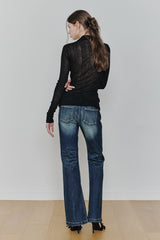 LILY COWL RIBBON TOP black
