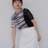 marble sheer switching tops