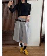 [Unisex] Belted sweat bermuda pants(3color)