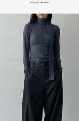 [Brushed Lining] タイピンタックタートルネックTシャツ