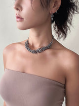wide chain layeard necklace