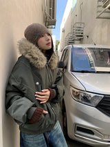 Grand Fur Hoodie Zip-Up Parka Jacket