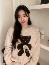 #Teddy Bear Ribbon Loose Knit (3color)