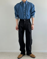 one tuck cotton pants