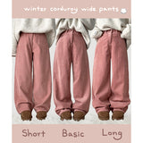 Pled corduroy wide pants[3 Tier Length]