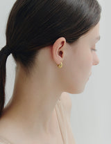 26SS★ Champagne Moon Silver Goutte Glint Earrings XS