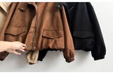 Fumo High Neck Banding Suede Jumper