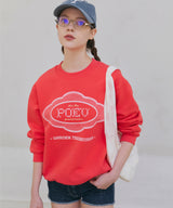 Lace Applique Sweatshirt - Bright Red