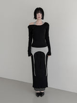 Vero Layering Color Matching Long Skirt