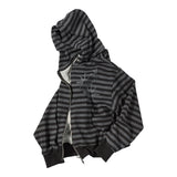 Untitled スターリーナイトストライプフードジップアップ Black