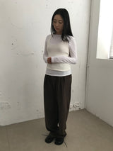 オッドウールタッチピンタックスラックス (2color)