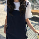 Loendy Layered Bustier Short Sleeve Long Dress 2 Colors