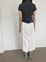 Border frill pencil skirt (2color)