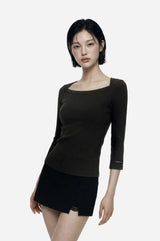 26SS★ [ EEUN MADE ] Soft Boat Neck Sleeve Three Quarter
