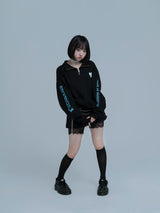 【涼海 すう 2点セット】ハーフジップスウェット - スカイブルー&アイボリー