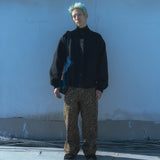 Leopard cotton twill pants / Beige