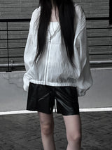 [unisex] summer cool see-through hooded zip-up (2color)
