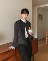 グリデイン ベルト ピンタック ウール スラックス