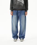 BACK LOGO WASHED DENIM PANT