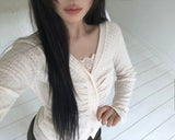 Rahel Shirring V-Neck Cardigan