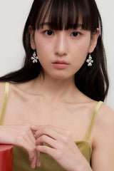 [silver925] draw flower earring