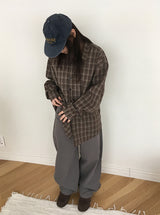 [unisex] タンテニンチェックロングスリーブシャツ