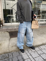 No.1459 hidden pocket denim PT (3color)
