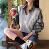 [BELLIDE MADE] ビンテージチェックルーズフィットシャツブラウス