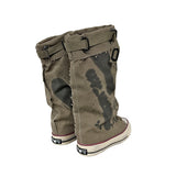 Vintage painted belted mid boots