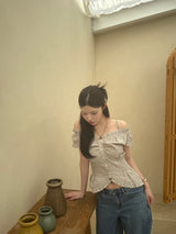 check off-shoulder blouse